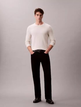Jersey de cuello redondo de mezcla de merino extrafina