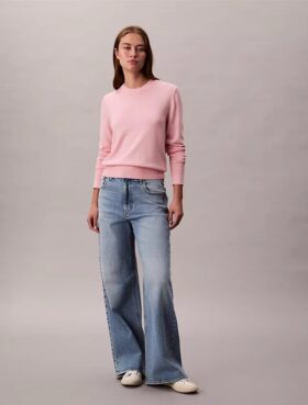 Jersey de cuello redondo de mezcla de merino extrafina