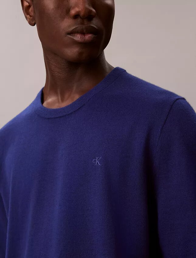 Jersey de cuello redondo de mezcla de merino extrafina Jersey de cuello redondo de mezcla de merino extrafina