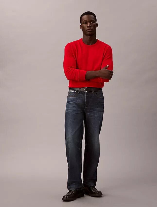 Jersey de cuello redondo de mezcla de merino extrafina Jersey de cuello redondo de mezcla de merino extrafina