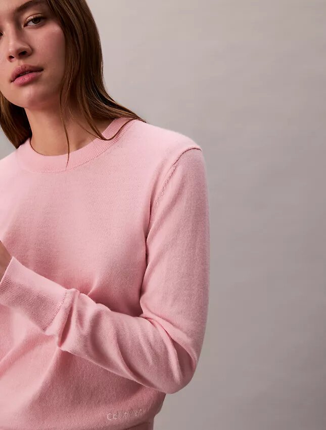 Jersey de cuello redondo de mezcla de merino extrafina Jersey de cuello redondo de mezcla de merino extrafina