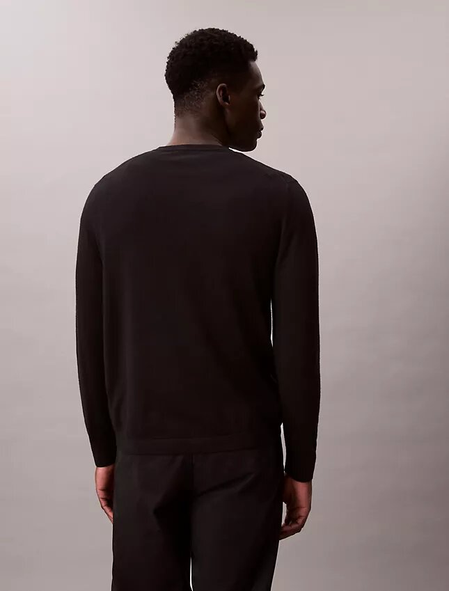 Jersey de cuello redondo de mezcla de merino extrafina Jersey de cuello redondo de mezcla de merino extrafina