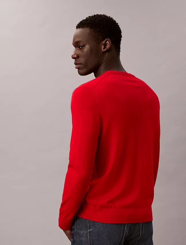 Jersey de cuello redondo de mezcla de merino extrafina Jersey de cuello redondo de mezcla de merino extrafina