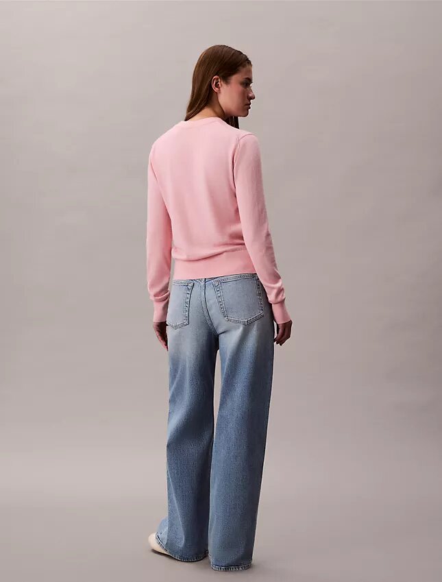 Jersey de cuello redondo de mezcla de merino extrafina Jersey de cuello redondo de mezcla de merino extrafina