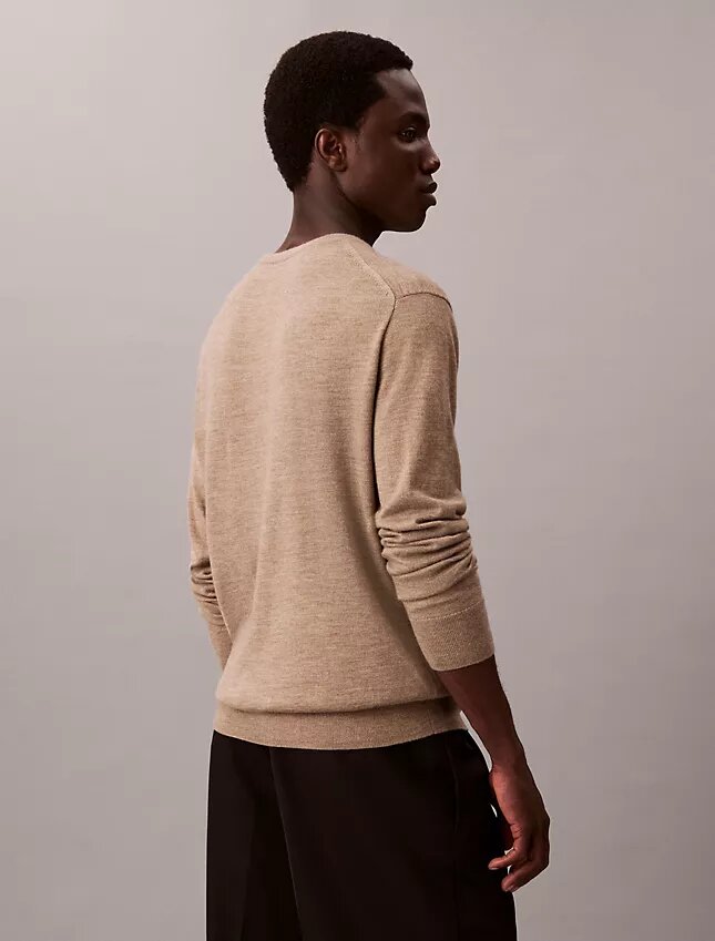 Jersey de cuello redondo de mezcla de merino extrafina Jersey de cuello redondo de mezcla de merino extrafina
