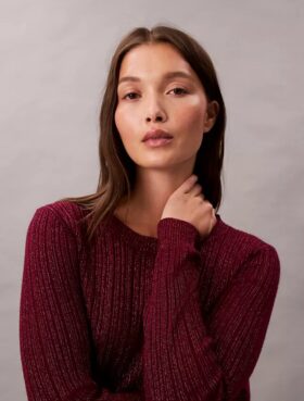 Jersey de mezcla de lana merino y lurex