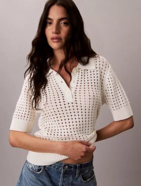 Jersey de punto abierto tipo polo