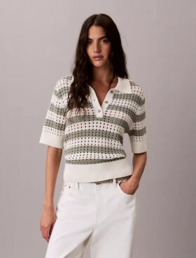 Jersey de punto abierto tipo polo