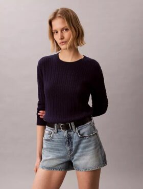 Jersey de punto trenzado de algodón