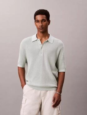 Jersey polo de algodón tipo gofre