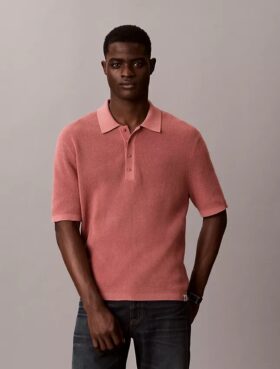 Jersey polo de algodón tipo gofre