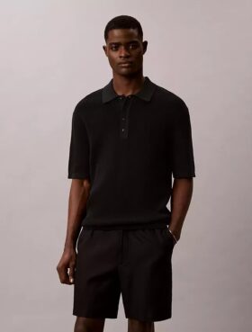 Jersey polo de algodón tipo gofre