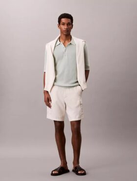 Jersey polo de algodón tipo gofre