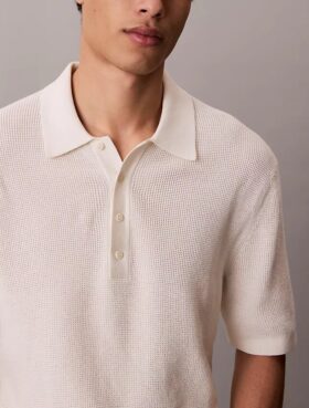 Jersey polo de algodón tipo gofre