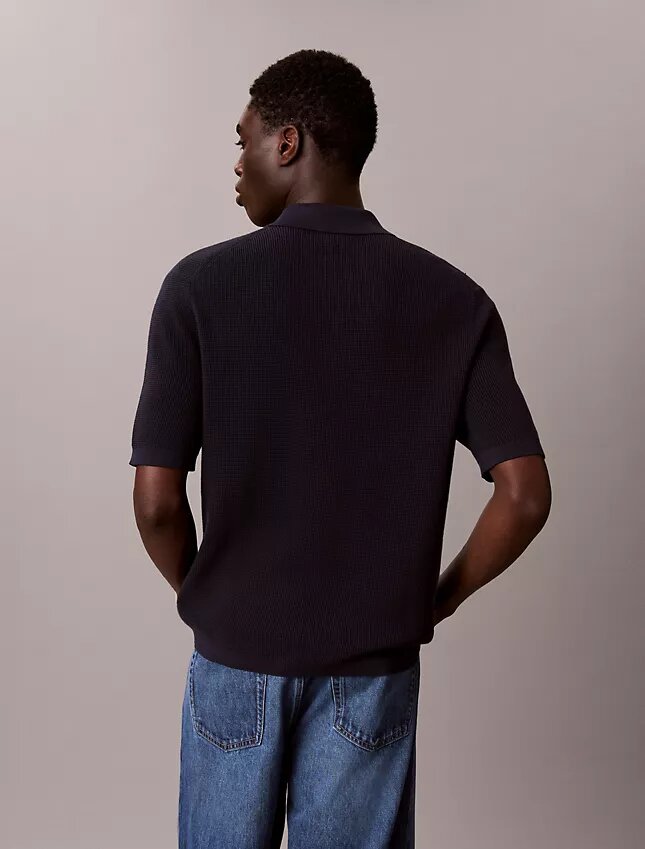 Jersey polo de algodón tipo gofre Jersey polo de algodón tipo gofre