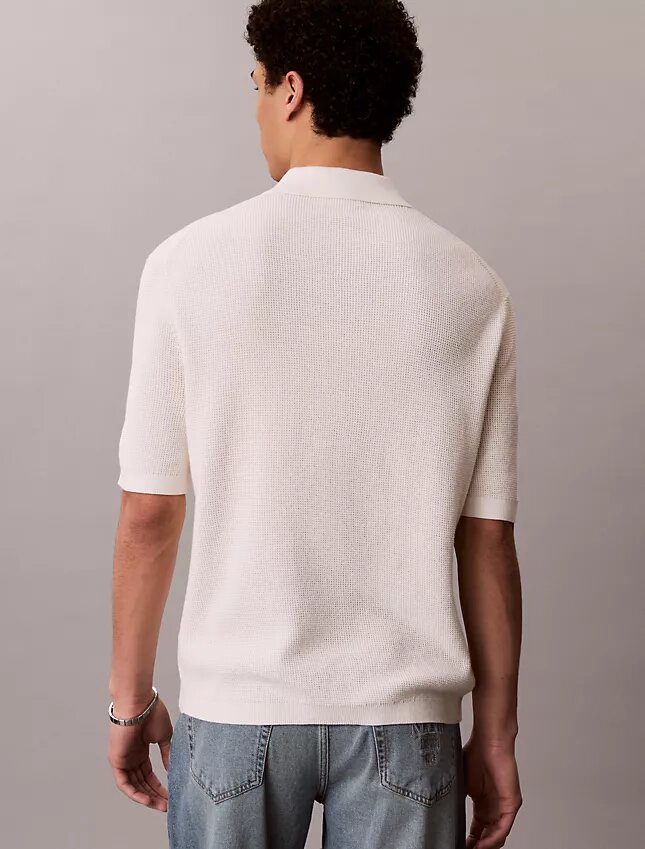 Jersey polo de algodón tipo gofre Jersey polo de algodón tipo gofre