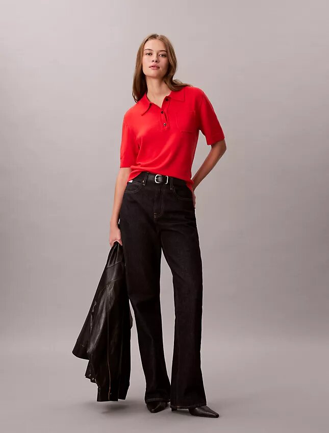 Jersey polo de lana merina Jersey polo de lana merina