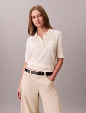 Jersey polo de lana merina
