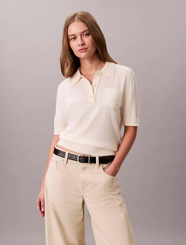 Jersey polo de lana merina Jersey polo de lana merina