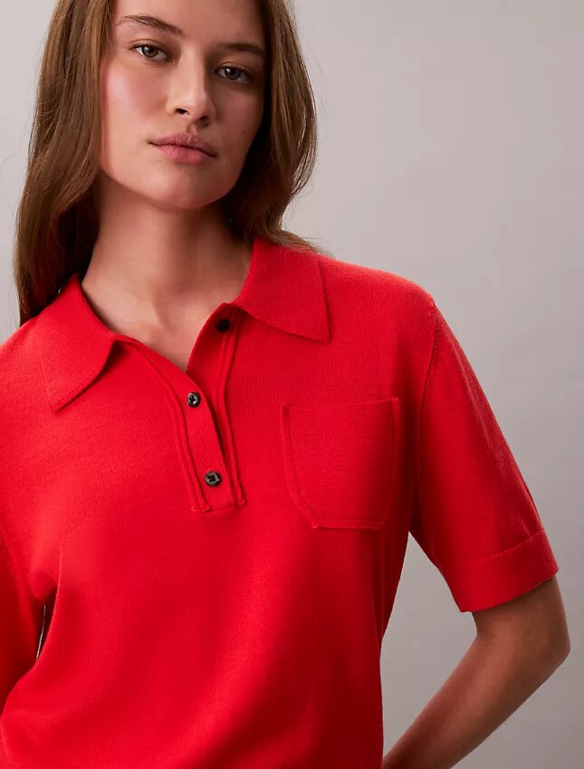 Jersey polo de lana merina Jersey polo de lana merina