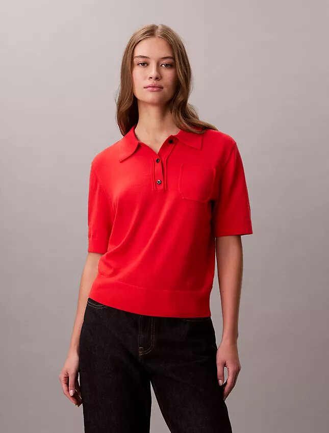 Jersey polo de lana merina Jersey polo de lana merina
