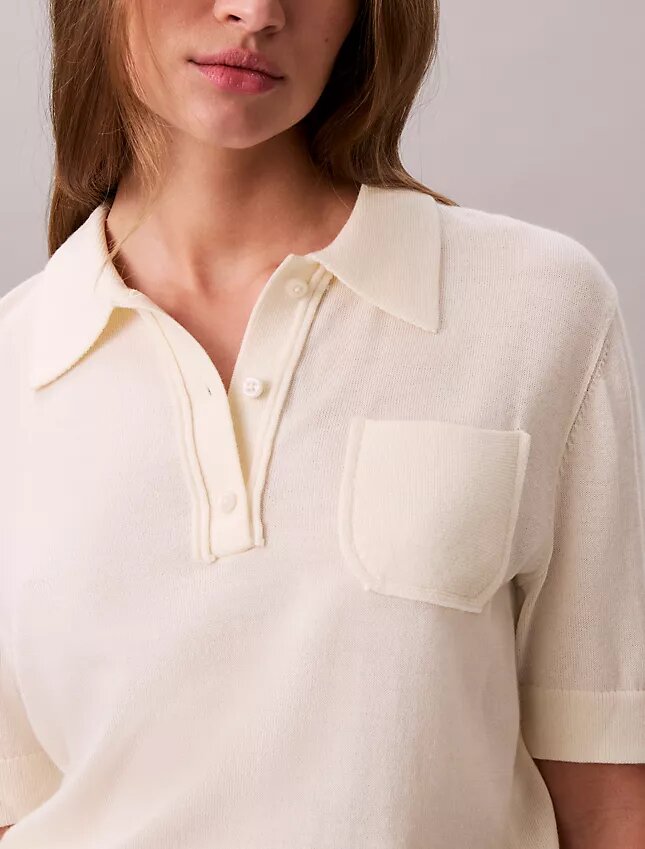 Jersey polo de lana merina Jersey polo de lana merina