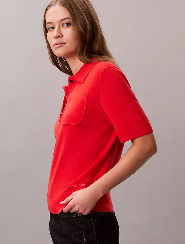 Jersey polo de lana merina Jersey polo de lana merina