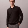 Jersey polo de mezcla de lana merino extrafina Jersey polo de mezcla de lana merino extrafina