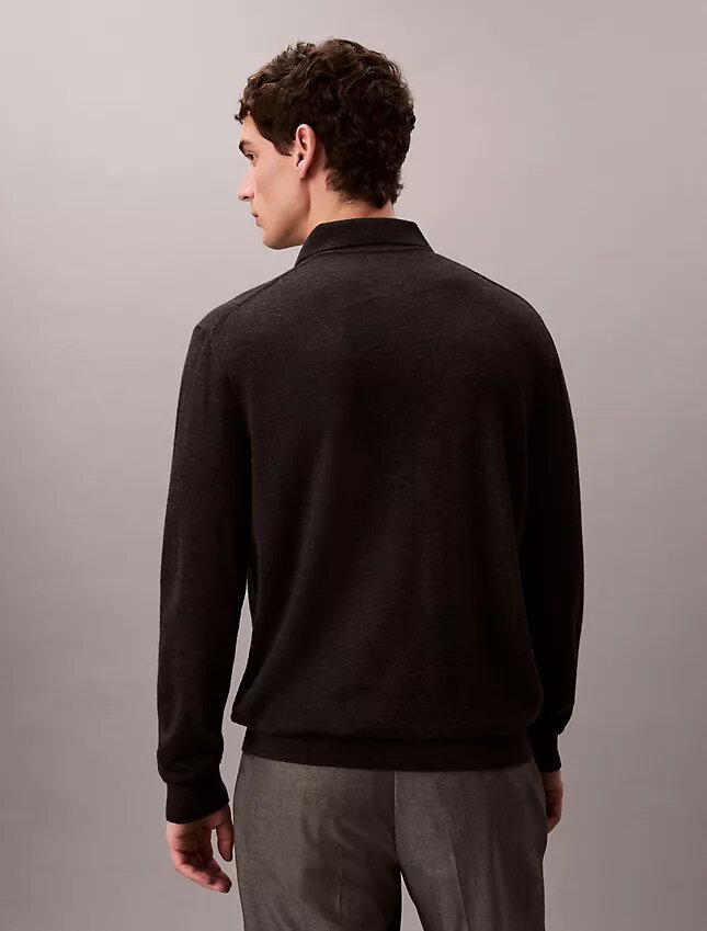 Jersey polo de mezcla de lana merino extrafina Jersey polo de mezcla de lana merino extrafina