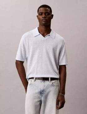 Jersey polo de mezcla de lino
