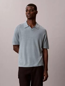 Jersey polo de mezcla de lino