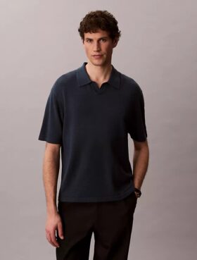 Jersey polo de mezcla de lino
