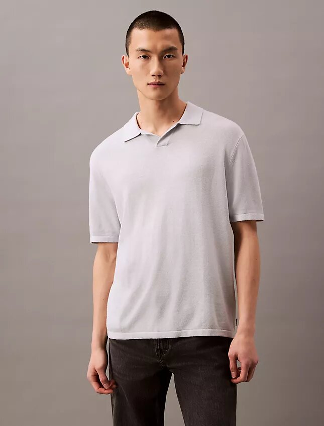 Jersey polo de mezcla de lino Jersey polo de mezcla de lino