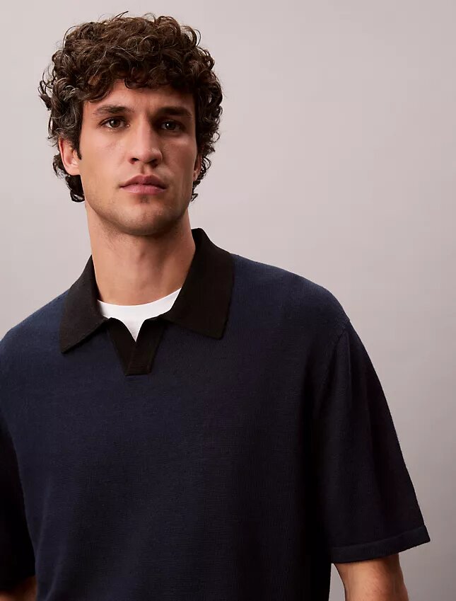 Jersey polo de mezcla de lino Jersey polo de mezcla de lino