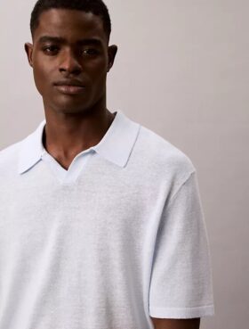 Jersey polo de mezcla de lino