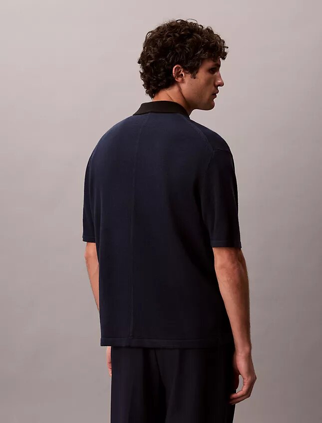 Jersey polo de mezcla de lino Jersey polo de mezcla de lino