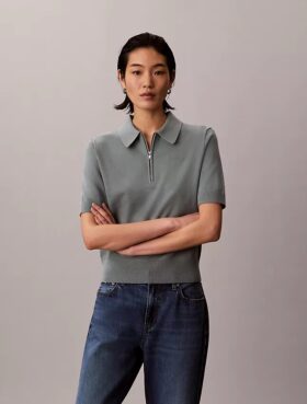 Jersey polo de punto holgado