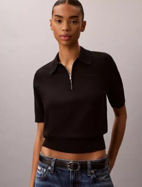 Jersey polo de punto holgado