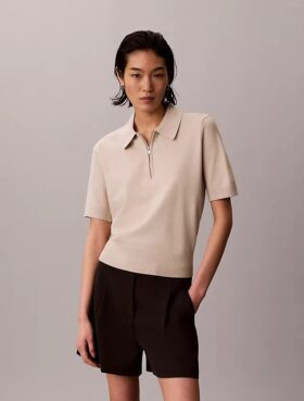 Jersey polo de punto holgado
