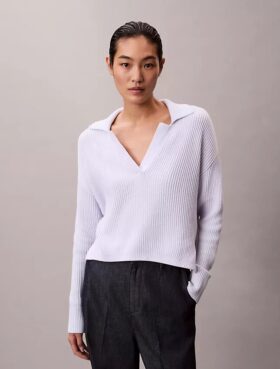 Jersey polo holgado de algodón suave