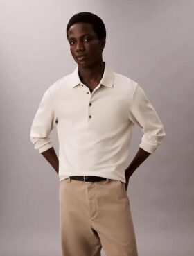 Jersey polo holgado de jacquard