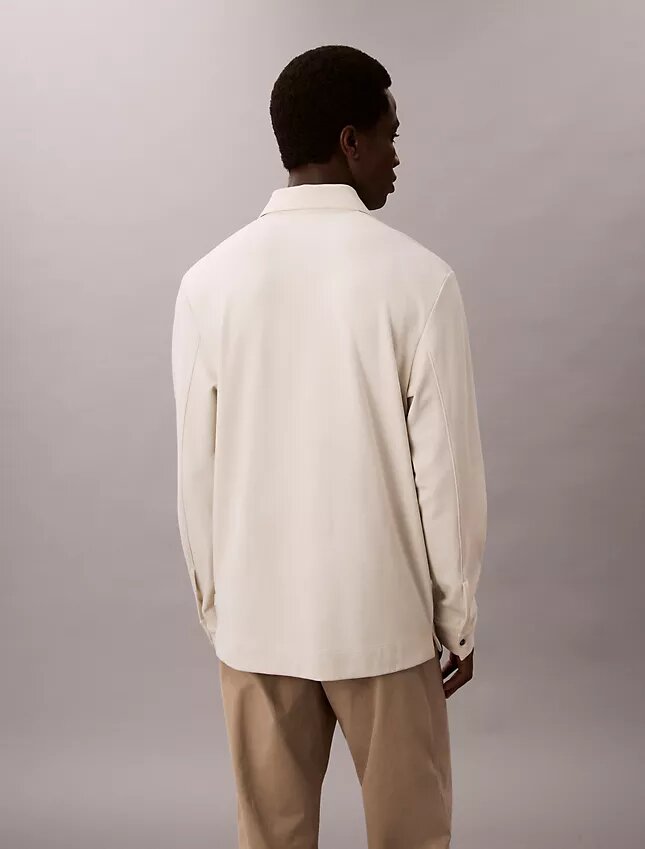 Jersey polo holgado de jacquard Jersey polo holgado de jacquard