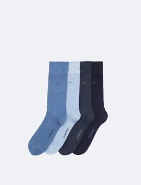 Logotipo de punto liso, paquete de 4 pares de calcetines de vestir