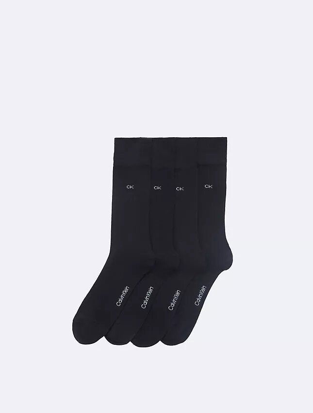 Logotipo de punto liso, paquete de 4 pares de calcetines de vestir Logotipo de punto liso, paquete de 4 pares de calcetines de vestir