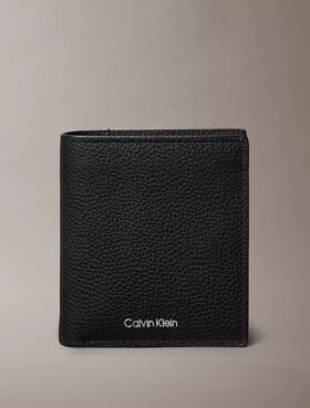 Logotipo estampado en relieve Cartera delgada de tres pliegues + tarjetero