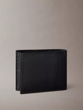 Logotipo estampado en relieve Cartera delgada de tres pliegues + tarjetero