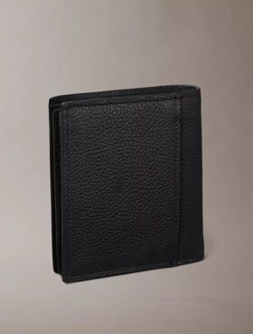 Logotipo estampado en relieve Cartera delgada de tres pliegues + tarjetero