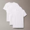 Mezcla de algodón elástico. Pack de 3 camisetas de cuello redondo y corte ajustado