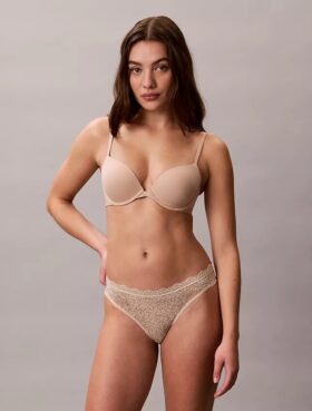 Microfiber Thong con encaje, paquete de 3