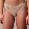 Microfiber Thong con encaje, paquete de 3